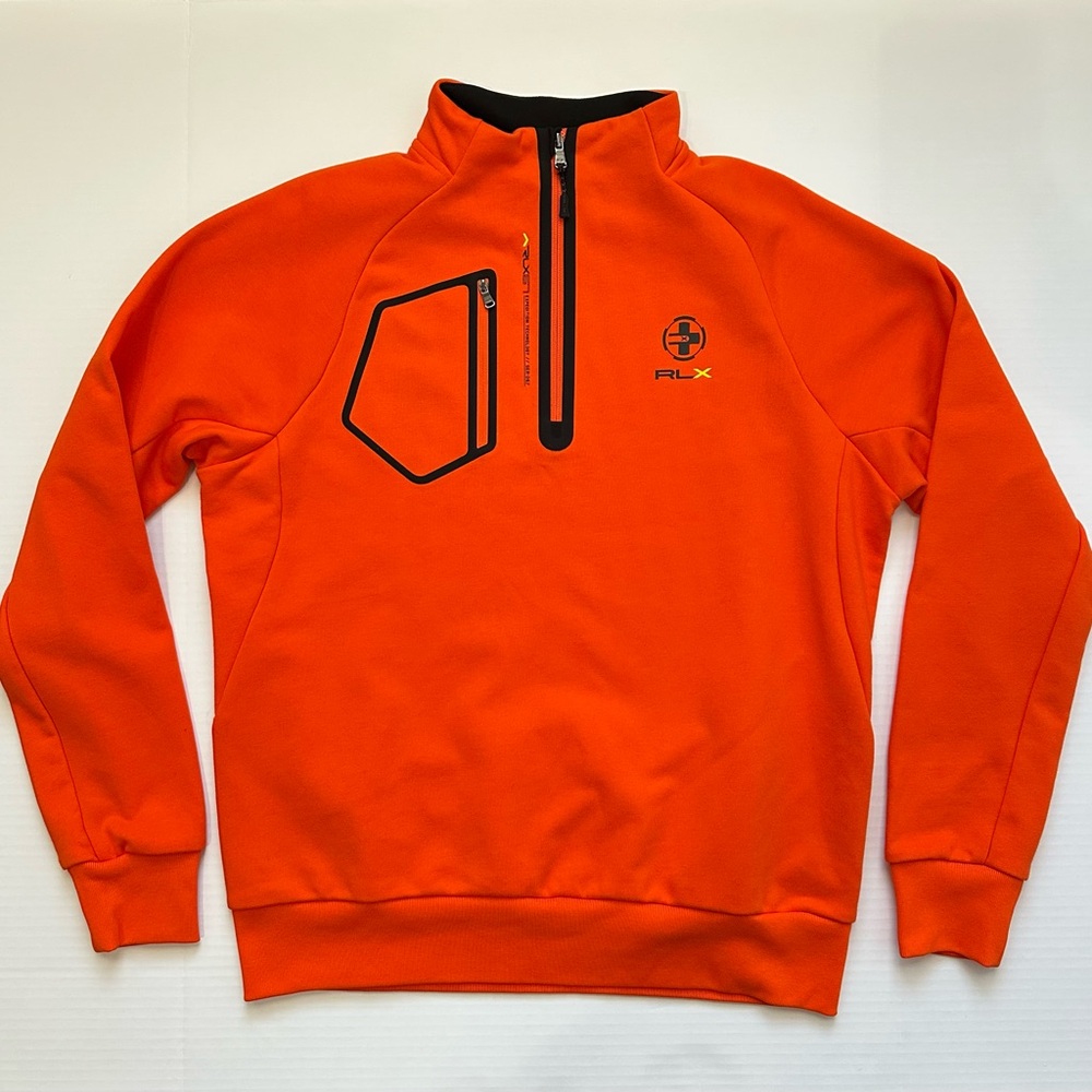 New Ralph Lauren RLX Expedition Technology Orange Vintage Sweatshirt Large
